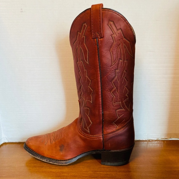Vintage Dan Post Marlboro Mens Leather USA Hand Made Western Boots, 9D. - Picture 6 of 9